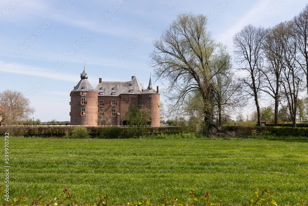 Ammersoyen Castle, a castle in the village of Ammerzoden, in the Bommelerwaard, Netherlands.