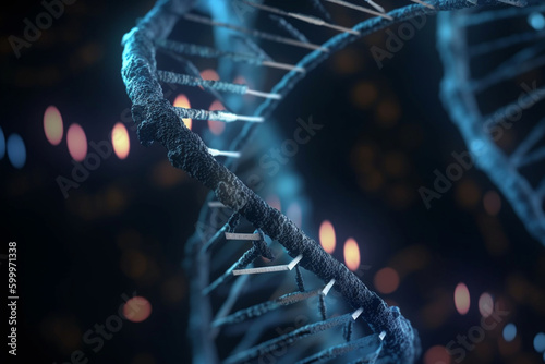 DNA repair mechanisms. DNA, background Generative AI photo