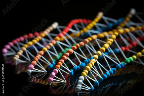 DNA packaging in chromosomes. DNA, background Generative AI photo