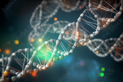 DNA methylation and epigenetics. DNA, background Generative AI photo