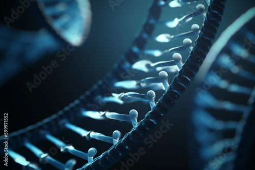 DNA helicase and replication fork. DNA, background Generative AI