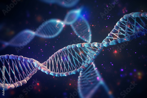 DNA methylation and gene regulation. DNA, background Generative AI photo