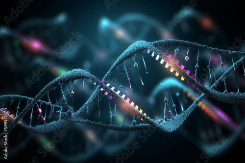 DNA methylation and gene regulation. DNA, background Generative AI photo