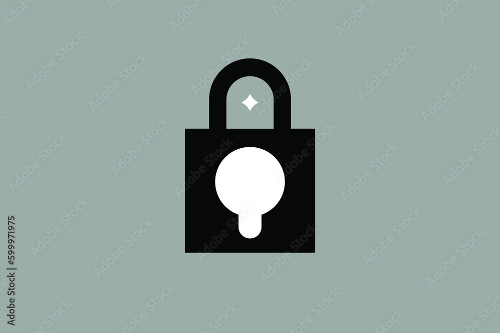 Geometric safe illustration. Vector lock icon in flat design art.	
