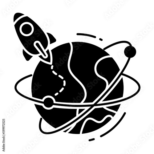 Modern design icon of revolving planet 