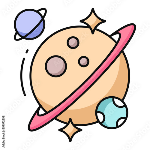Modern design icon of solar system 