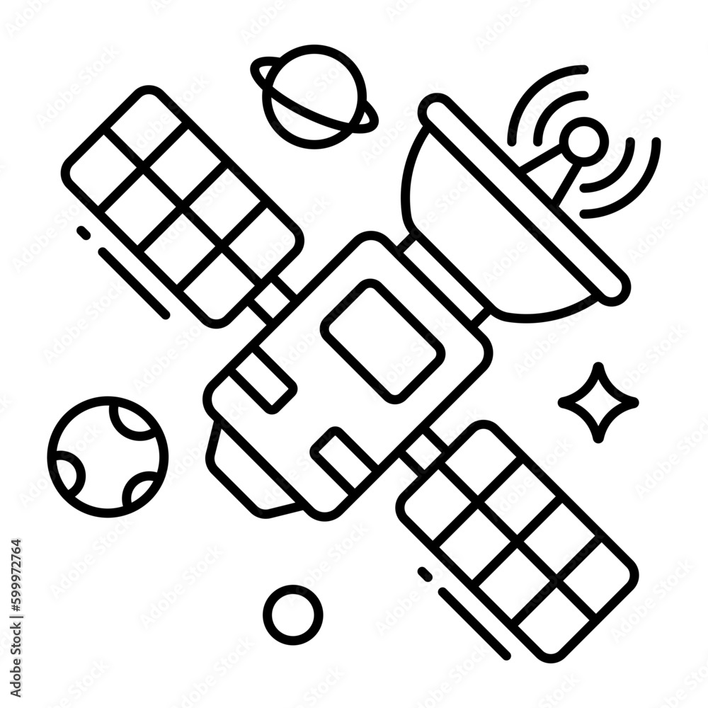 A linear design icon of satellite dish A linear design icon of satellite dish