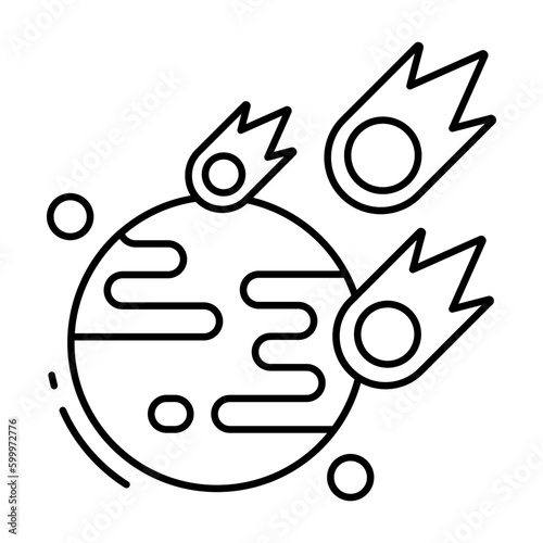 An icon design of meteorite 