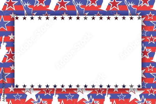patriotic American templates for word, USA banner national theme space for text frame pattern