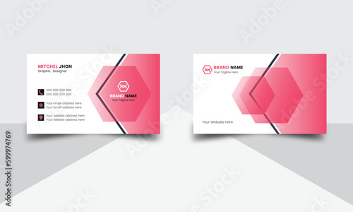 Professional visiting card design. Flat business card vector design.  Business card layout with modern design. Unique business card design. Double sided business card design. Clean advertising design.