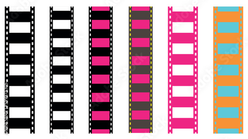 Film strip movie cinema icon graphic vector image. Film strip icon set vector image