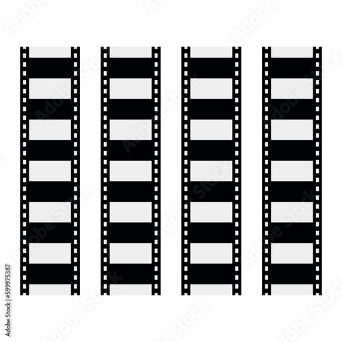 3d film strip collection vector image. Film strip set on white vector image