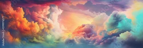 Rainbow clouds, generative ai © Ash