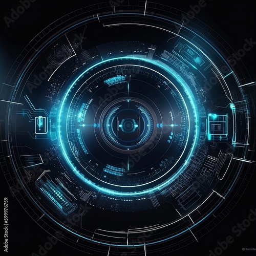 Concept of futuristic technology, Communication, Internet, Vector, Space, Tech, Blue, Future