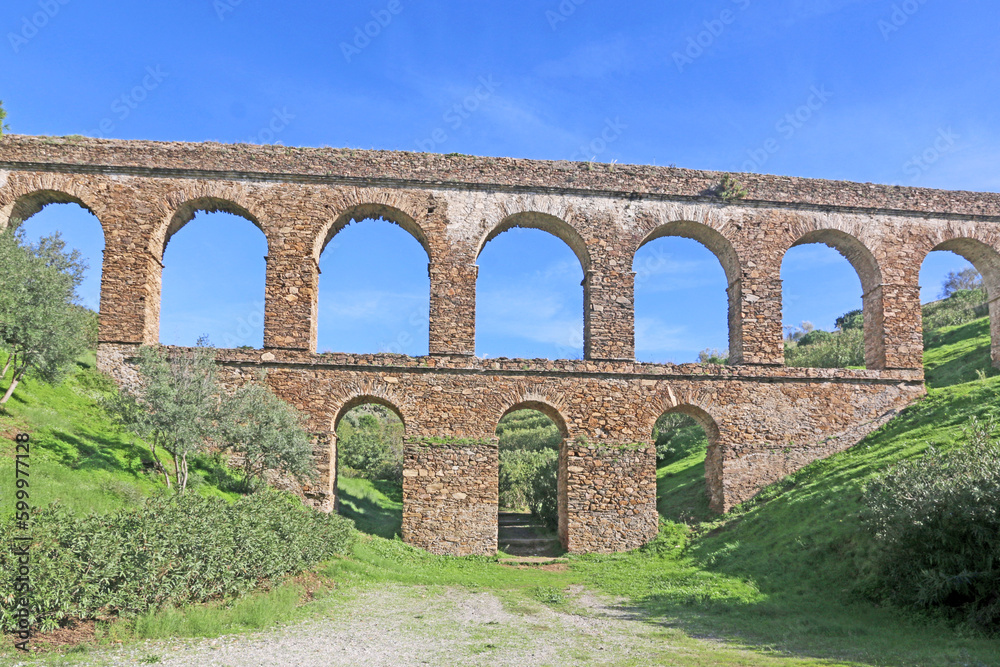 Roman aqueduct in Almunecar, Spain