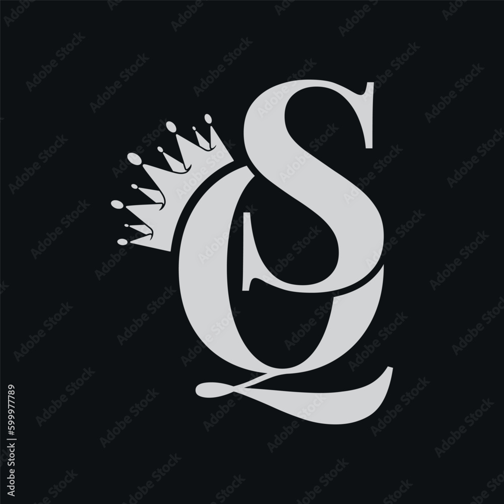 Simple creative QS crown logo design concept suitable for company logo, print, digital, icon, apps, and other marketing material purpose