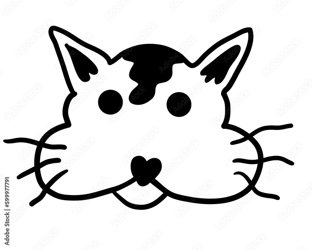 linear black and white cat portrait in vector.doodle style object for design. avatar for social networks.isolated stylized cat.Collection of portraits of cats linear black and white cat portrait in vector.doodle style object for design. avatar for social networks.isolated stylized cat.Collection of portraits of cats