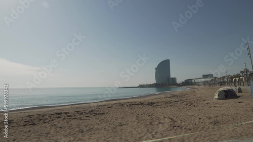 Amanece en la costa litoral de Barcelona