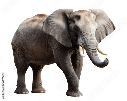 Elephant in transparent background. Generative AI.