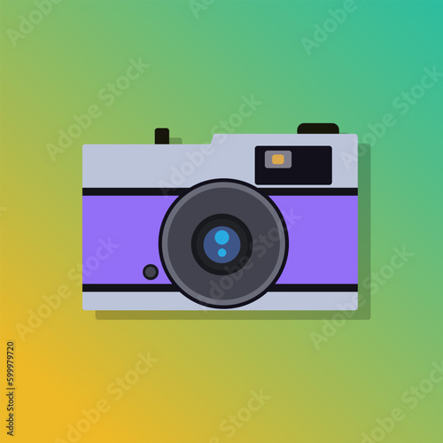 Camera Vintage icon flat vector