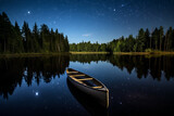 A serene lake reflects the stars above, Generative AI