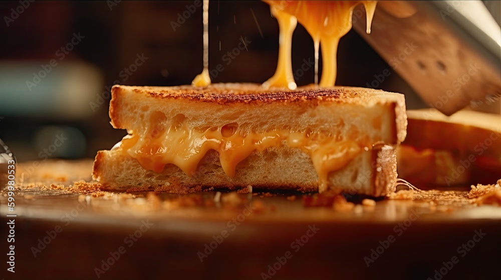 sandwich with molten cheese