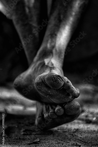limbs of human hands and feet of old men and children 