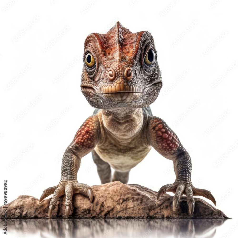 Baby Dinosaur isolated on white (generative AI)