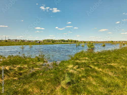 Spring water spill in the fields