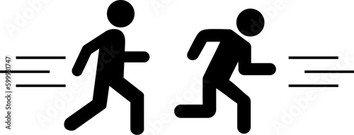 Runner vector icon, running man sign