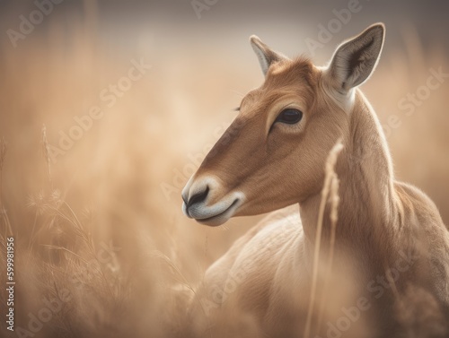Unique Saiga Antelope in Natural Habitat AI Generated Generative AI © ArquitecAi