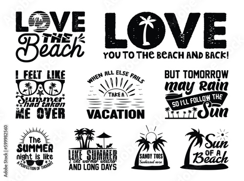 Summer T shirt Design Bundle  Quotes about Summer  Beach T shirt  Summer typography T shirt design Collection
