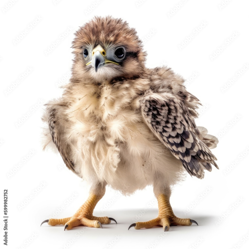 Baby Hawk isolated on white (generative AI) Baby Hawk isolated on white (generative AI)