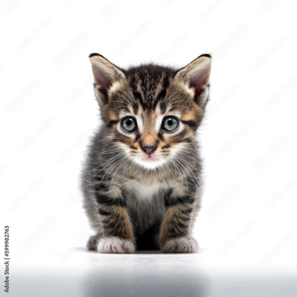 Baby Cat isolated on white (generative AI)