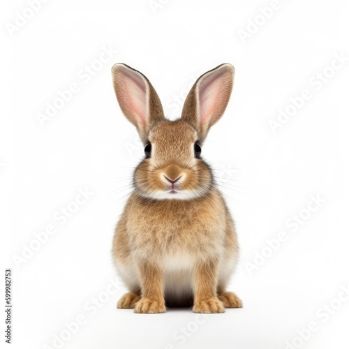 Baby Rabbit isolated on white (generative AI) © HandmadePictures