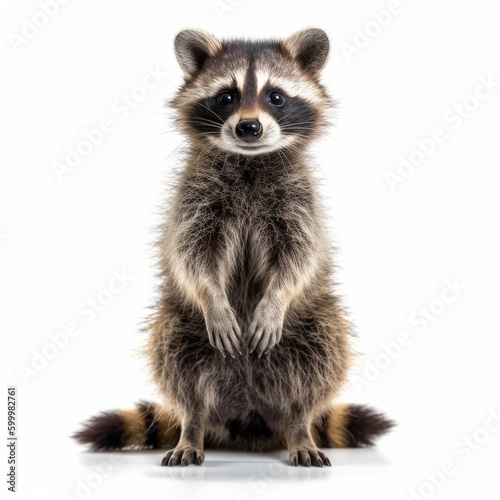 Baby Raccoon isolated on white (generative AI)