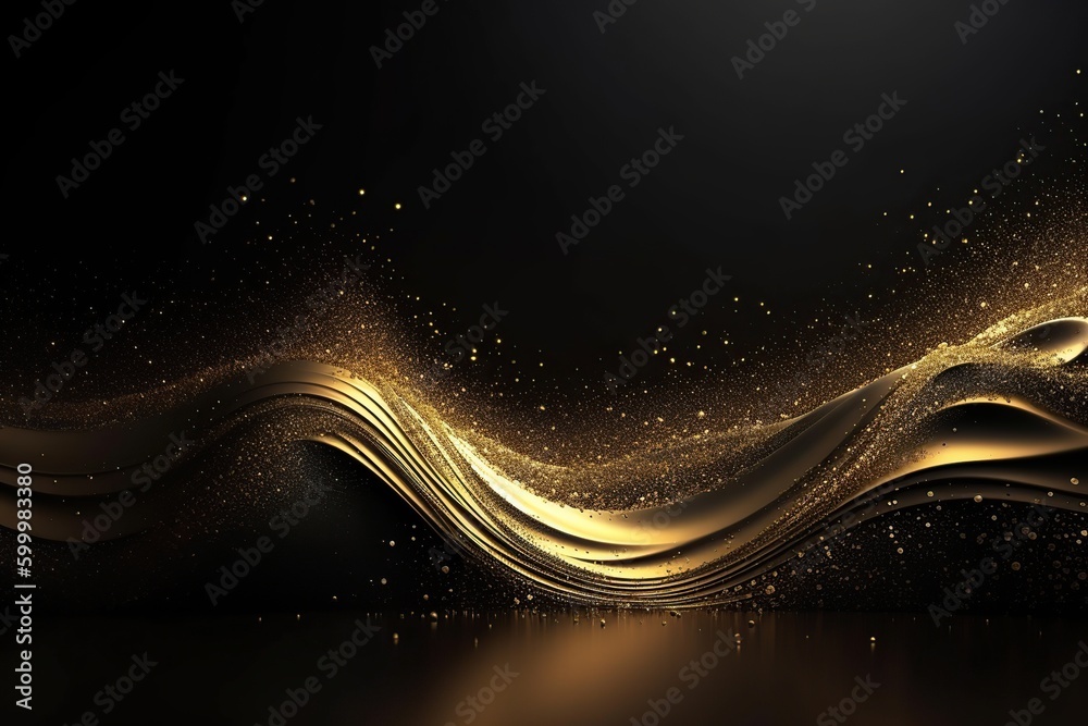 Network technology background futuristic tech golden wave background. Low poly wire made with generative AI Network technology background futuristic tech golden wave background. Low poly wire made with generative AI
