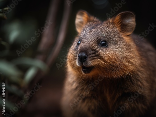 Adorable Quokka Smiling in Nature AI Generated Generative AI