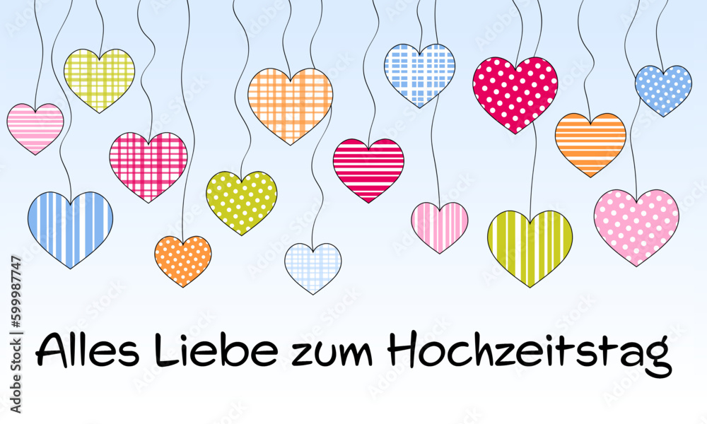 Alles Liebe zum Hochzeitstag - Schriftzug in deutscher Sprache
