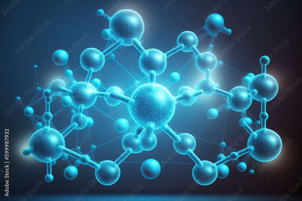 Hydrogen Invisible Background Abstract transparent hydrogen h2 molecules on blue background, created ...