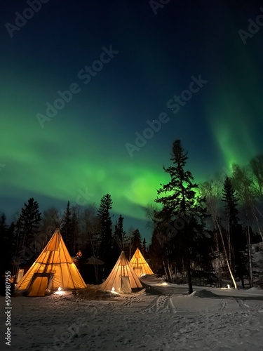 Aurora in Yellowknife, the Northwest Territories, Canada photo