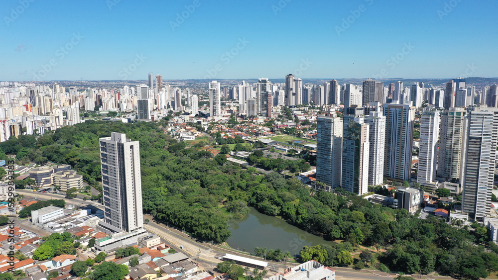 Beautiful panoramic view of Goiania, the capital of Goias State, in the Central West region of Brazil in May, 2023. 