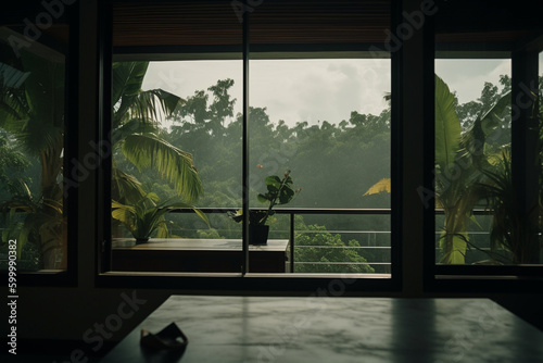 view from the window in Bali created using generative Al tools 