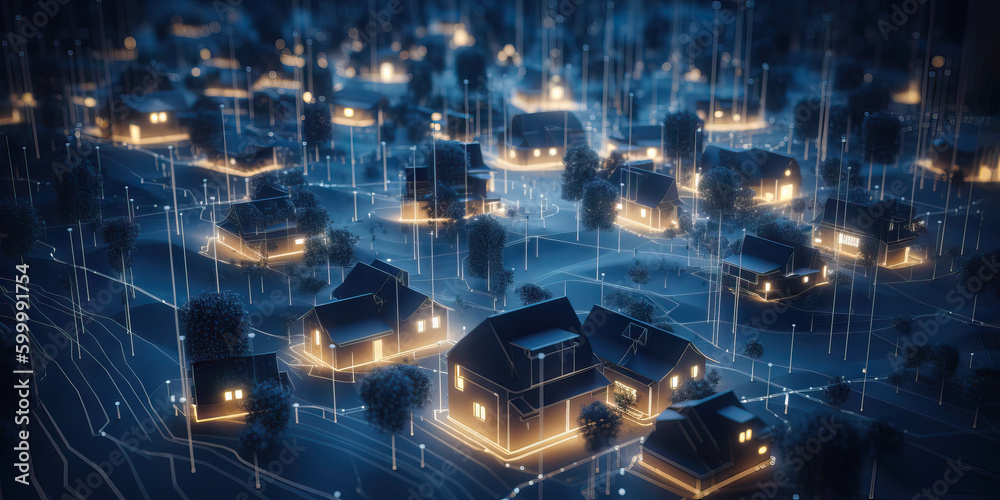 Fotografie Digital community, smart homes and digital community