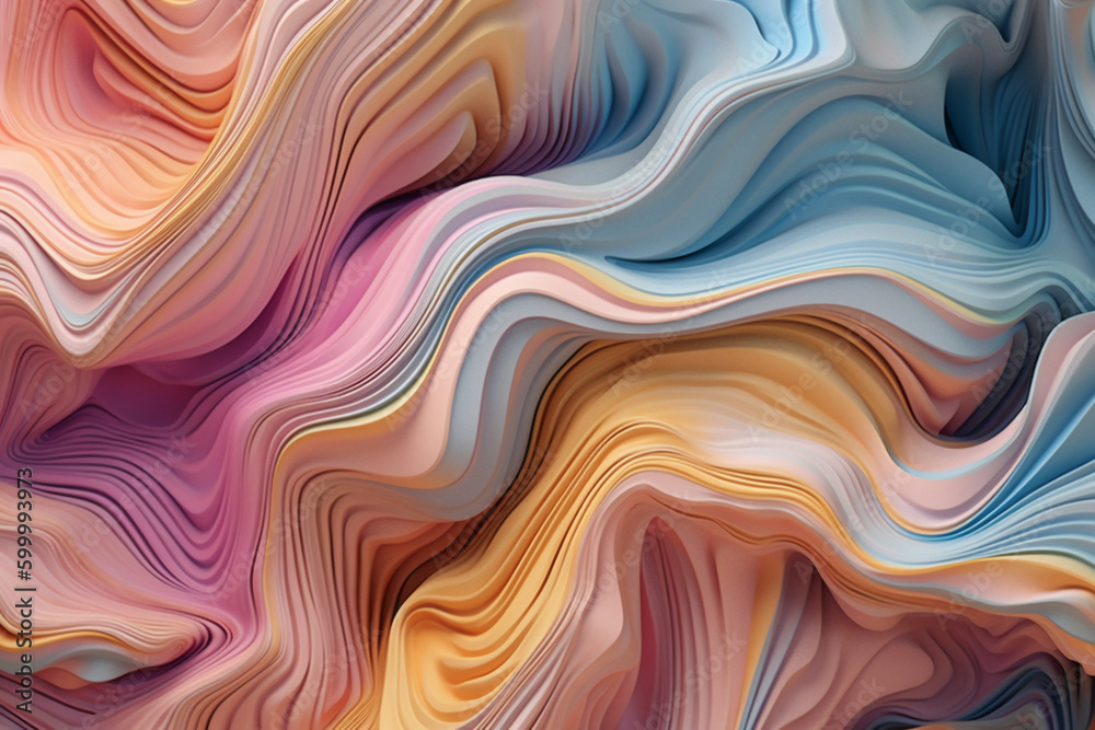 An impressive 3d artwork in the form of colors. AI generative An impressive 3d artwork in the form of colors. AI generative