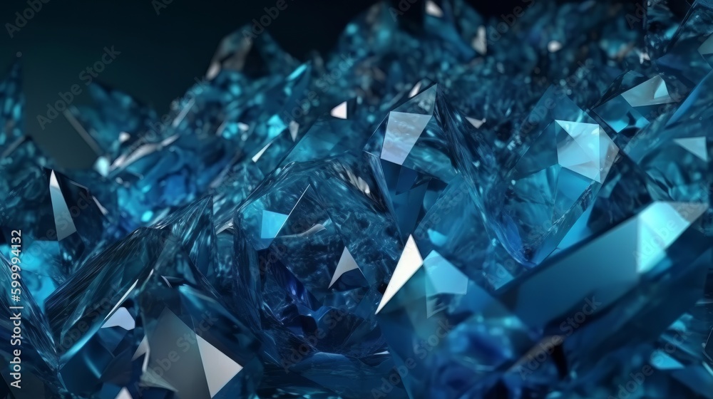 A large group of blue diamonds on a black background. Generative ai A large group of blue diamonds on a black background. Generative ai