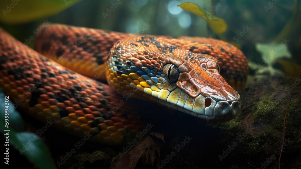 Fototapeta premium close up of snake in jungle