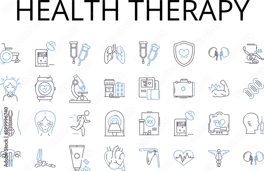 Health therapy line icons collection. Alternative medicine, Complementary medicine, Natural healing, Wellness treatment, Mind-body therapy, Holistic healthcare, Integrative medicine vector and linear Health therapy line icons collection. Alternative medicine, Complementary medicine, Natural healing, Wellness treatment, Mind-body therapy, Holistic healthcare, Integrative medicine vector and linear
