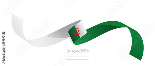 Algerian flag ribbon vector illustration. Algeria flag ribbon on abstract isolated on white color background