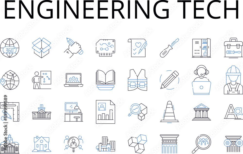 Engineering tech line icons collection. Accounting finance, Biology ...